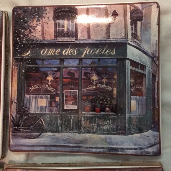 Store fronts in France Ceramic Dishes Set of 4 - Picture 3 of 6